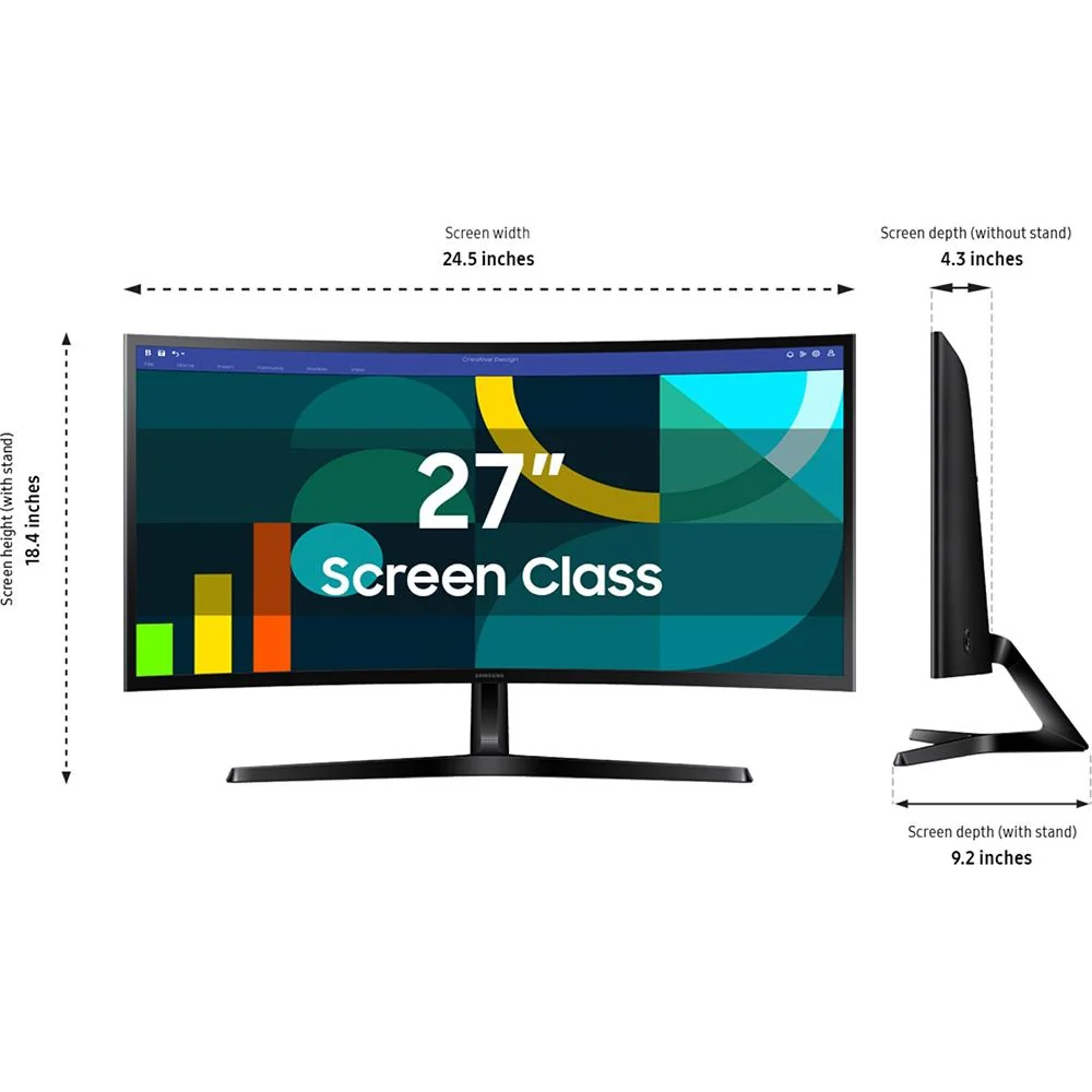 Samsung 27" S3 Series FHD VA 1800R Curved Monitor + 26 Months Protection Bundle - Image 8