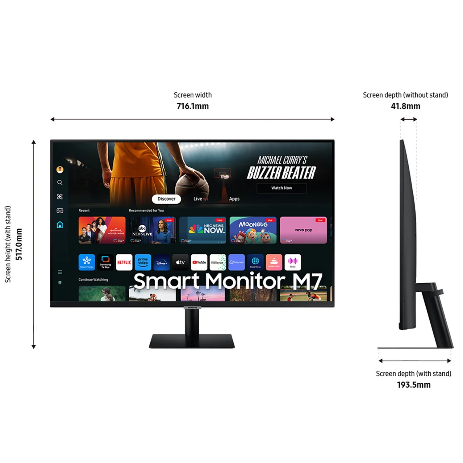 Samsung 32" Smart Monitor M7 (M70D) 4K UHD with Streaming TV + Gaming Mouse & Pad - Image 6