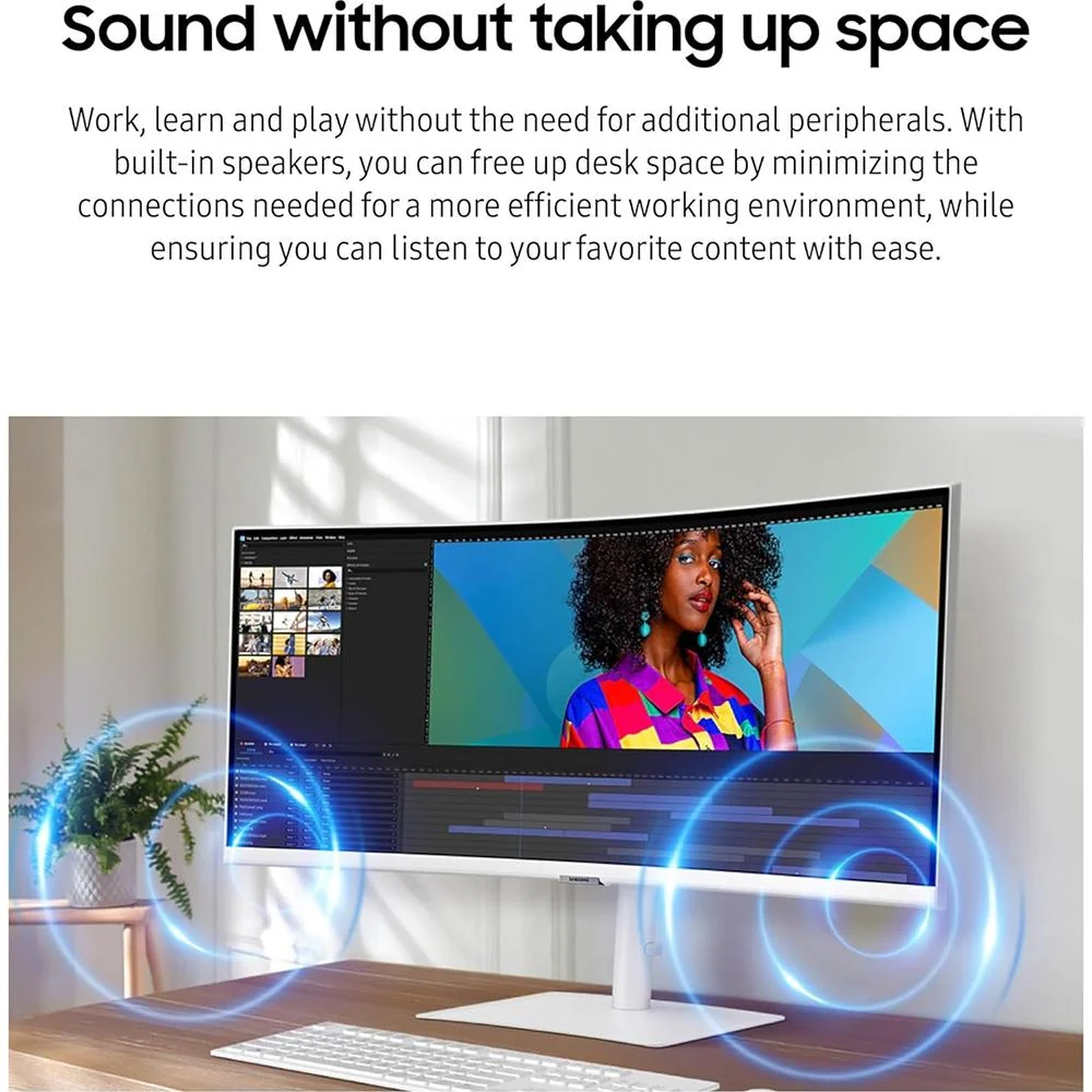 Samsung 34-inch ViewFinity S65TC Ultra-WQHD Curved Monitor - LS34C650TANXGO - Open Box - Image 11