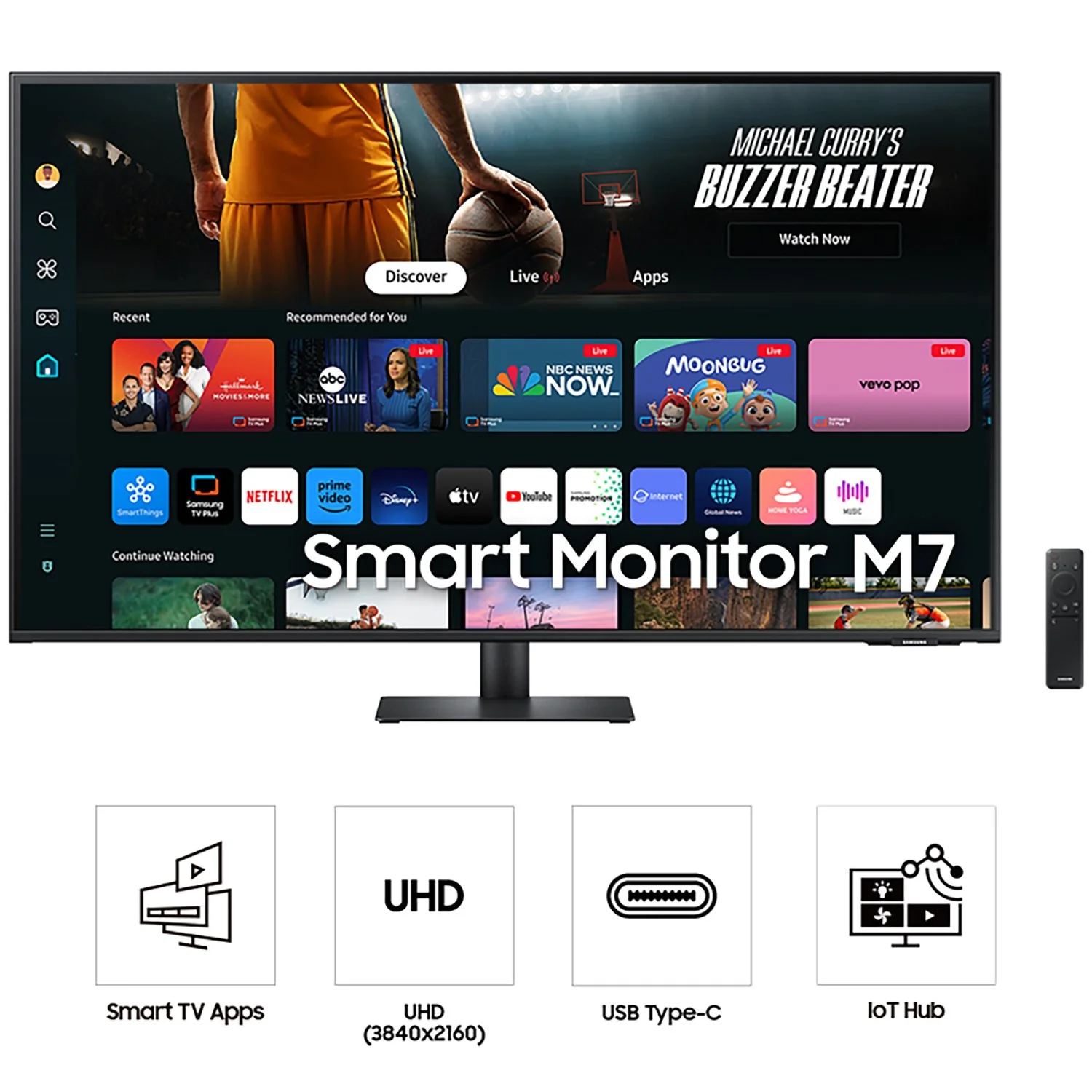 Samsung 43" Smart Monitor M7 (M70D) 4K UHD with Streaming TV  + 2 Year Protection Pack - Image 5