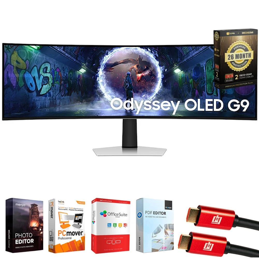 Samsung 49" Odyssey 240Hz OLED G9 Curved Gaming Monitor + 26 Months Protection Bundle - Image 2