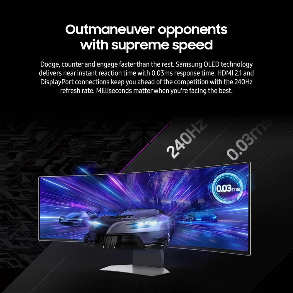 Samsung 49" Odyssey OLED G9 DQHD Curved Gaming Monitor (OPEN BOX) + 1 Year Warranty Pack - Image 13