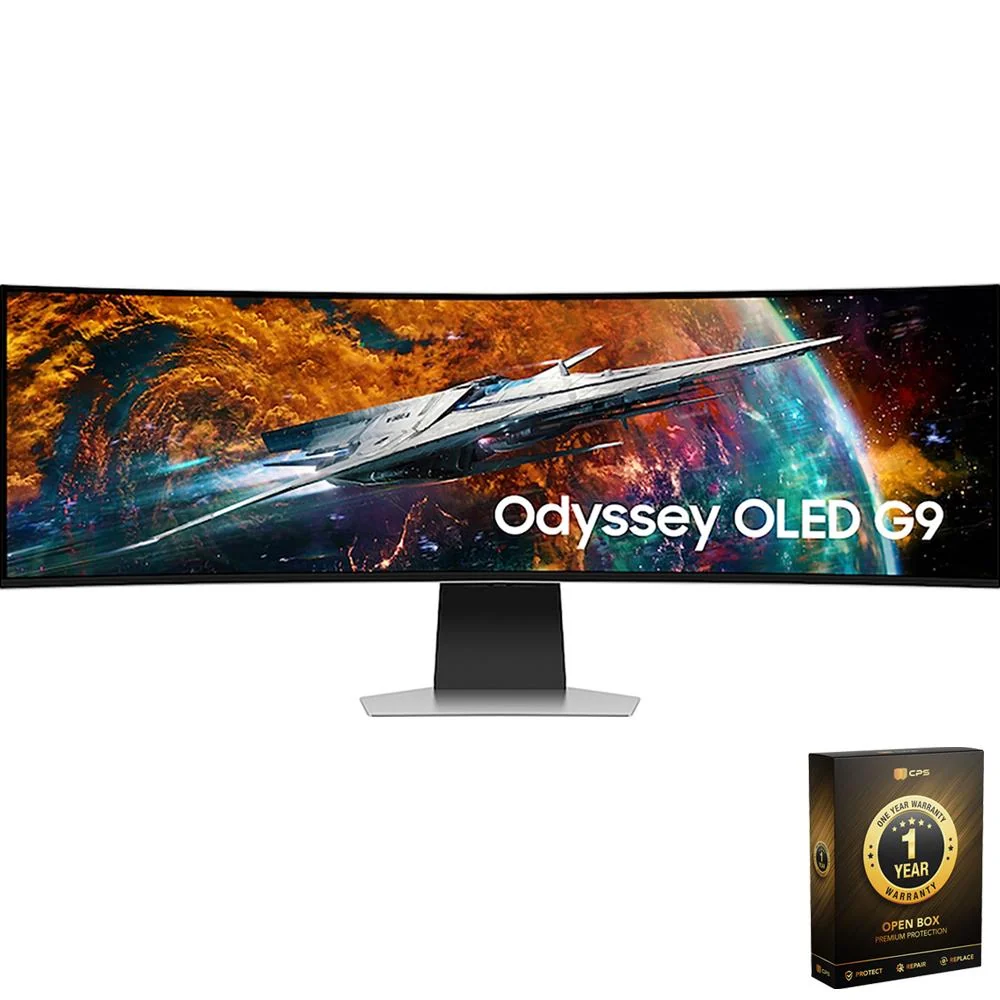 Samsung 49" Odyssey OLED G9 DQHD Curved Gaming Monitor (OPEN BOX) + 1 Year Warranty Pack - Image 2