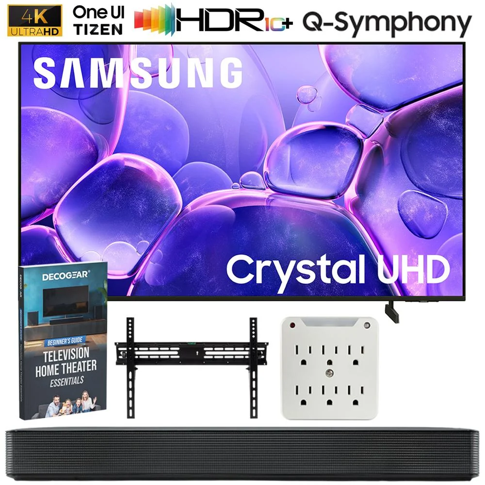 Samsung 55 inch Crystal UHD U8000F 4K Smart TV (2025) w/ SKM1 Soundbar Bundle
