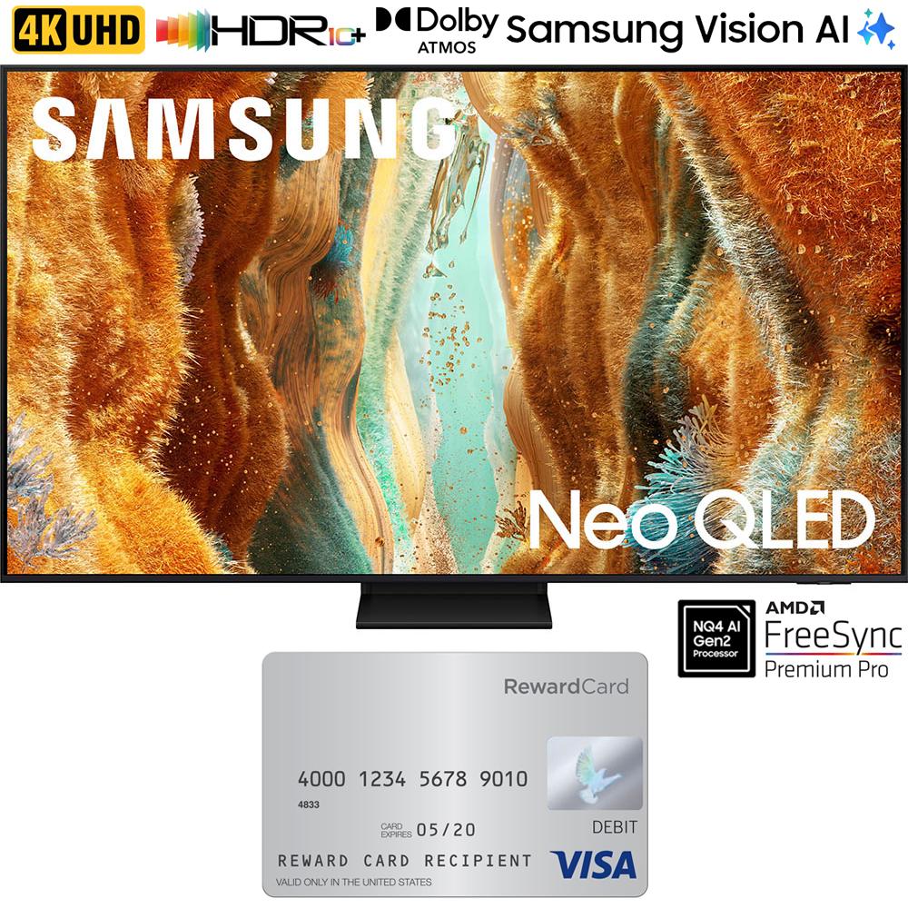 Samsung 55" Neo QLED 4K QN70F Vision AI Smart TV (2025 Model) w/ $100 Gift Card Bundle