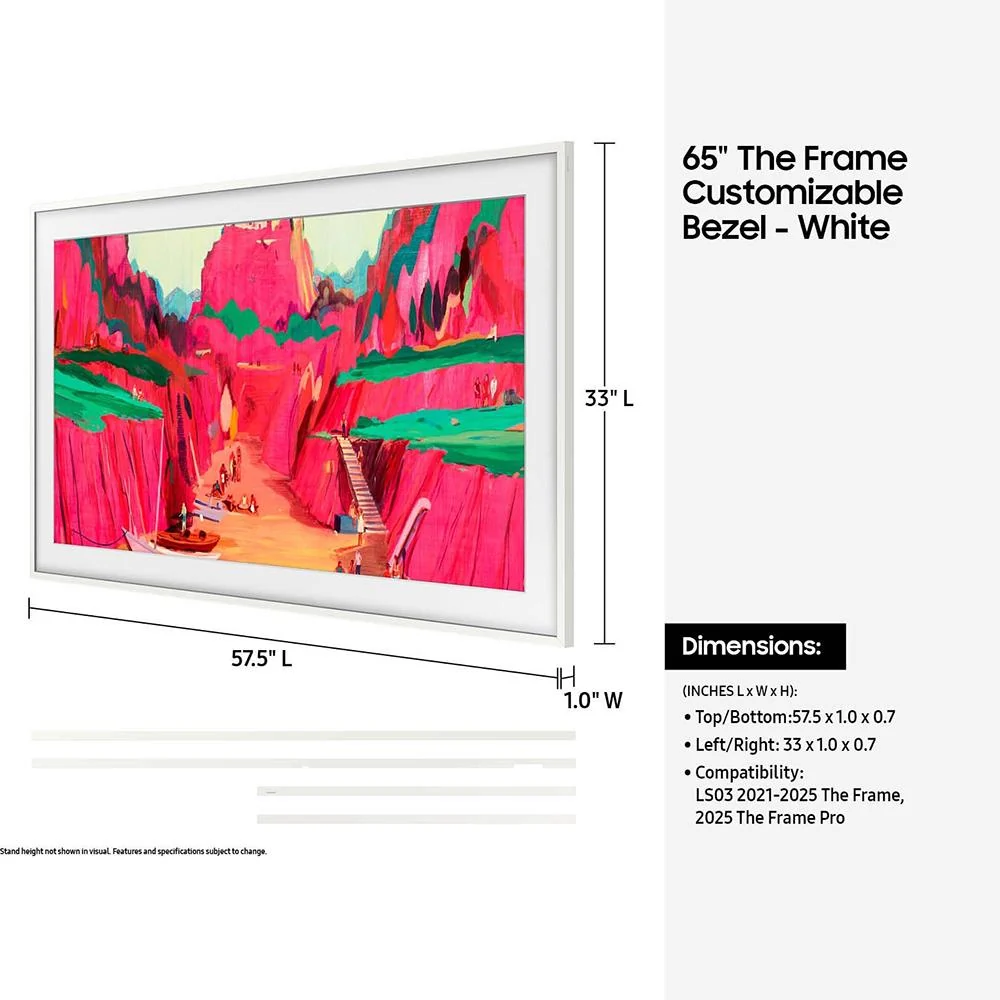 Samsung 65" The Frame Customizable Bezel, Modern White - VG-SCFF65WTBZA (2025) - Image 9