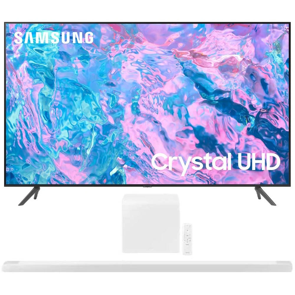 Samsung 70 inch Crystal UHD 4K Smart TV 2023 with 3.1.2ch Soundbar White