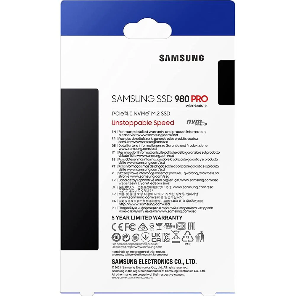 Samsung 980 PRO with Heatsink PCIe 4.0 NVMe SSD 1TB for PC/PS5 - MZ-V8P1T0CW - Open Box - Image 6
