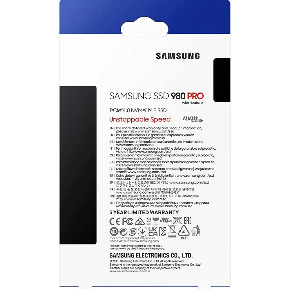 Samsung 980 PRO with Heatsink PCIe 4.0 NVMe SSD 2TB for PC/PS5 - MZ-V8P2T0CW - Open Box - Image 6