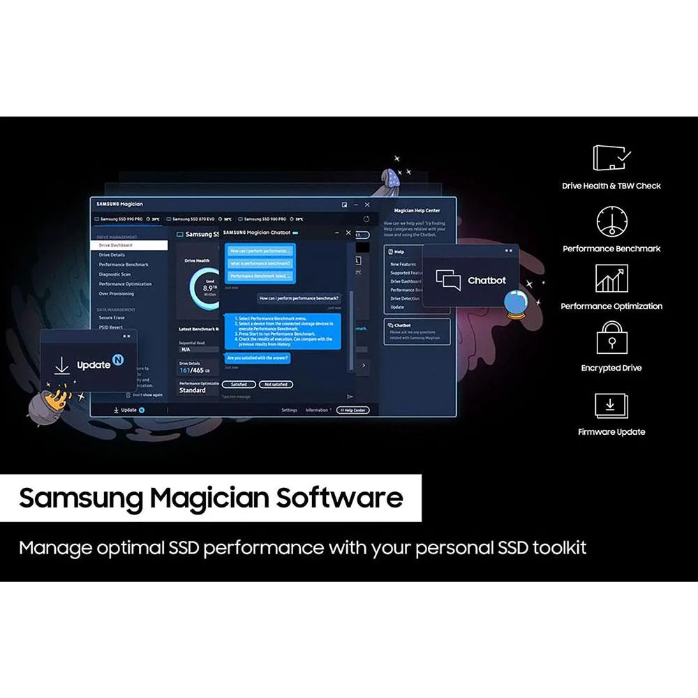 Samsung 990 PRO PCIe 4.0 NVMe 2TB SSD w/ Heatsink - MZ-V9P2T0CW - Open Box - Image 8