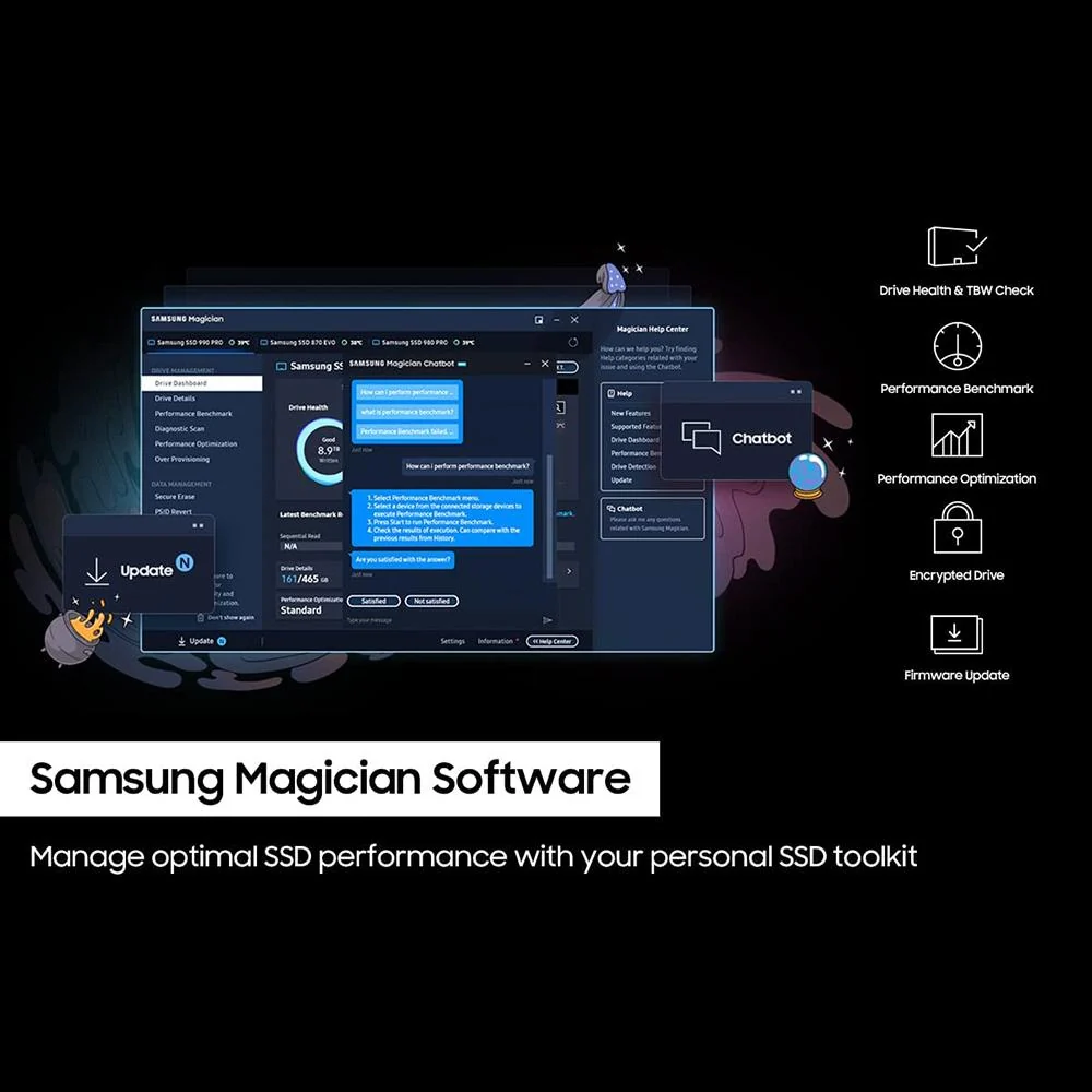 Samsung 990 PRO PCIe 4.0 NVMe SSD 1TB (MZ-V9P1T0B/AM) - OPEN BOX with 1 Year Warranty - Image 8