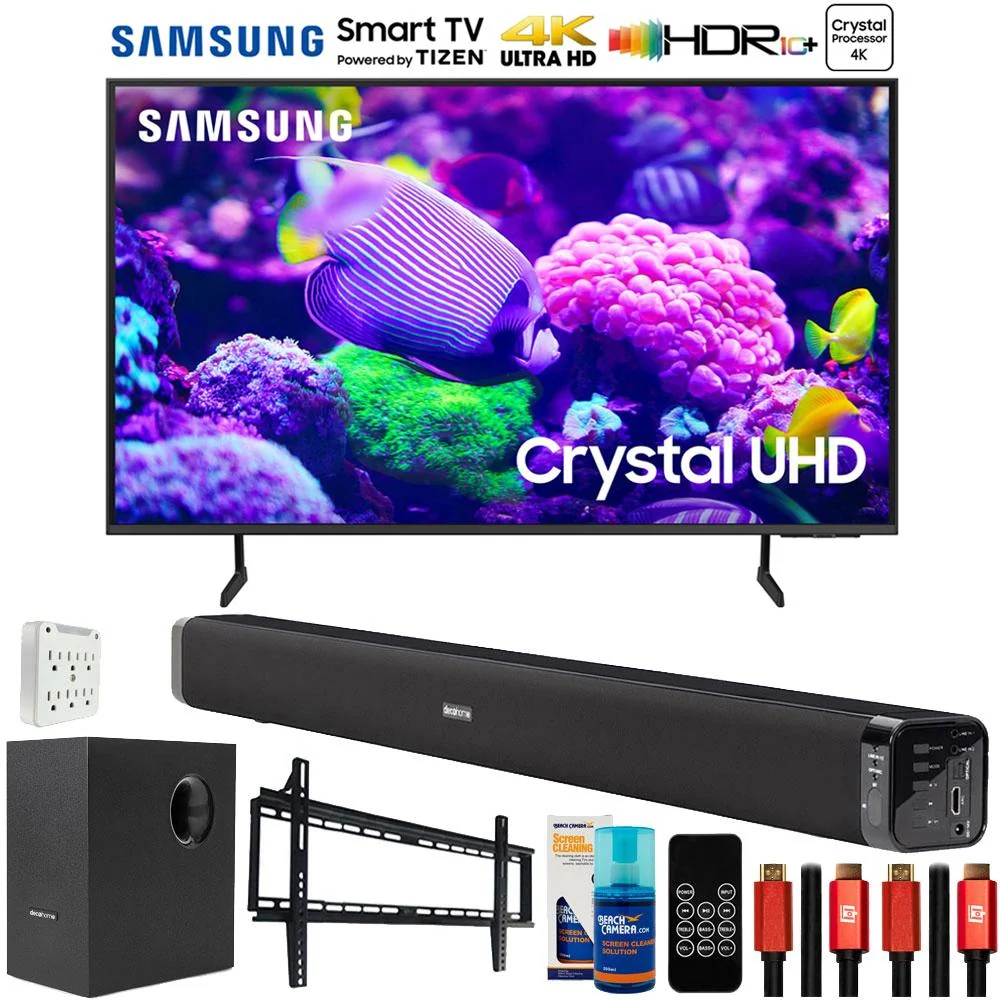 Samsung DU7200 70" Crystal 4K UHD Smart TV (2024) with Deco Gear Home Theater Bundle