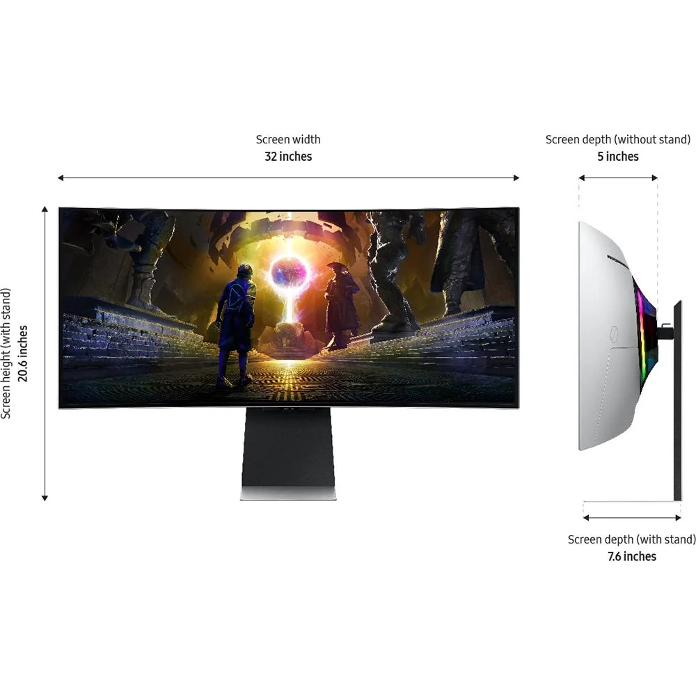 Samsung G85SD 34-inch Odyssey OLED G8 Ultra-WQHD Curved Gaming Monitor Bundle - Image 8