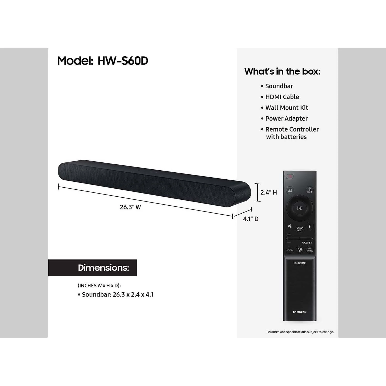 Samsung HW-S60D S-series Wireless Soundbar (2024) with Redeemable DIRECTV Gemini Air - Image 9