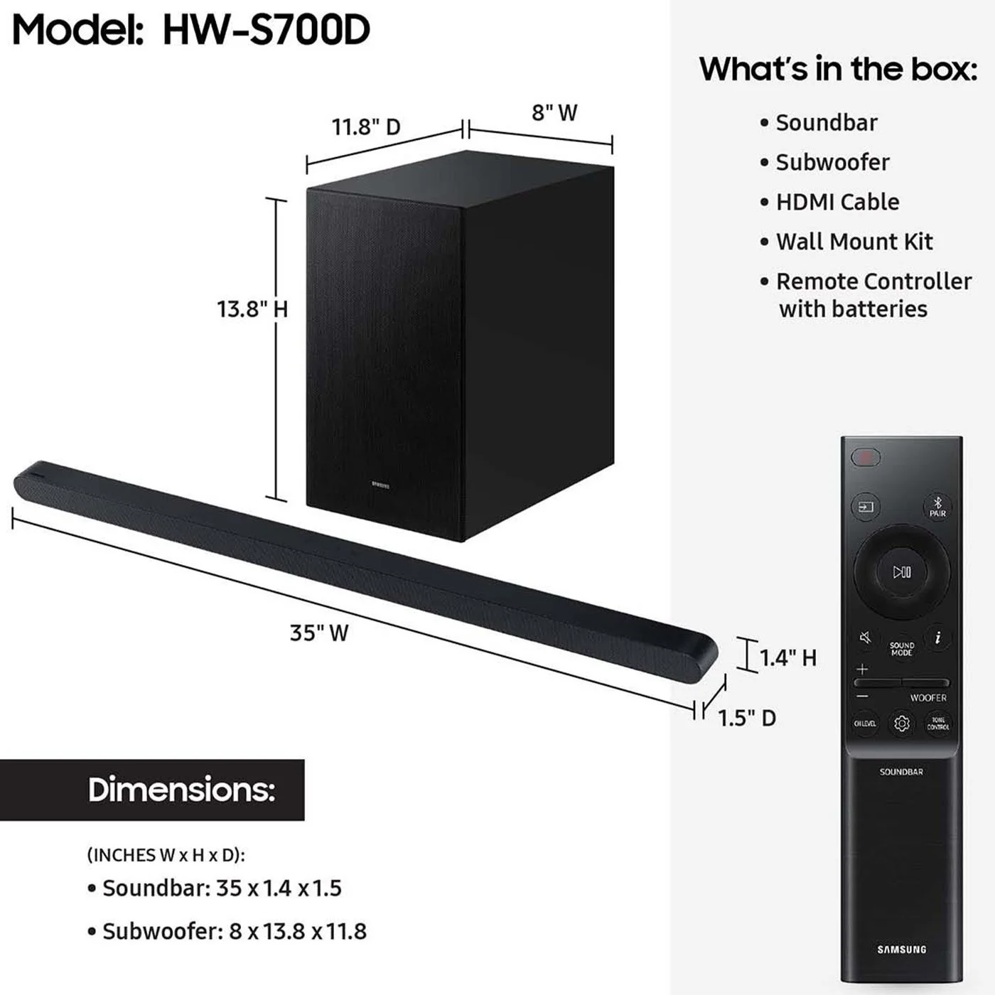 Samsung HW-S700D Q-Series Wireless Soundbar (2024) with Redeemable DIRECTV Gemini Air - Image 9