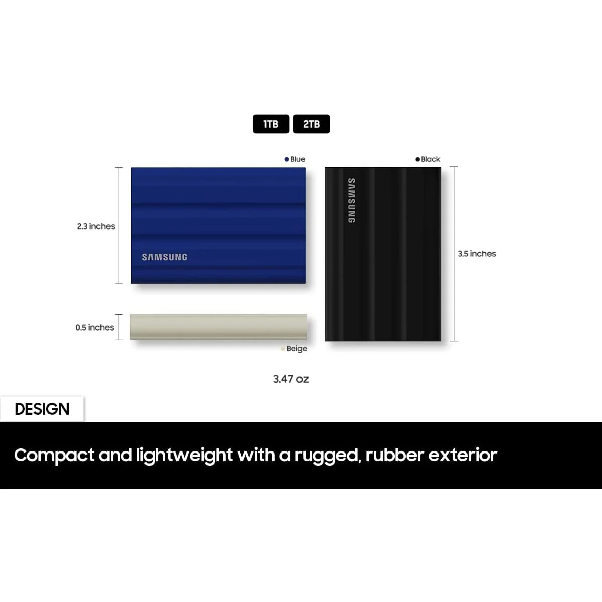 Samsung MU-PE1T0R/AM T7 Shield Portable SSD 1TB 2022 + Converter Adapter + Case - Image 6