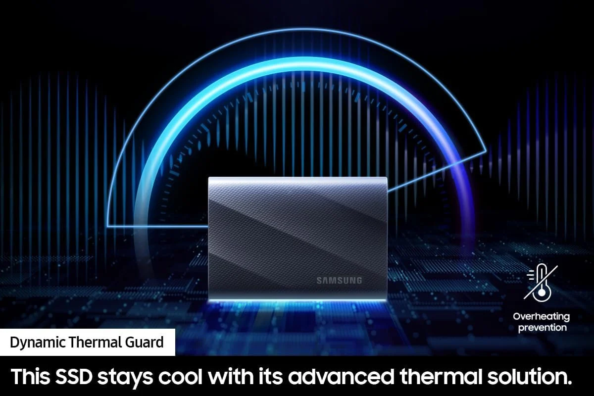 Samsung Portable SSD T9 1TB: Ultra-Fast USB 3.2 Gen2x2, Cooling Tech - Black (2-Pack) - Image 3