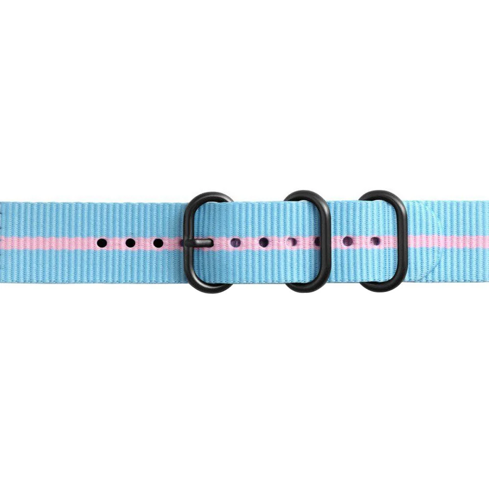 Samsung Premium Nato Strap for Gear Sport (20mm)- Light Blue w/ Pink - GPR600BREECAF - Image 5