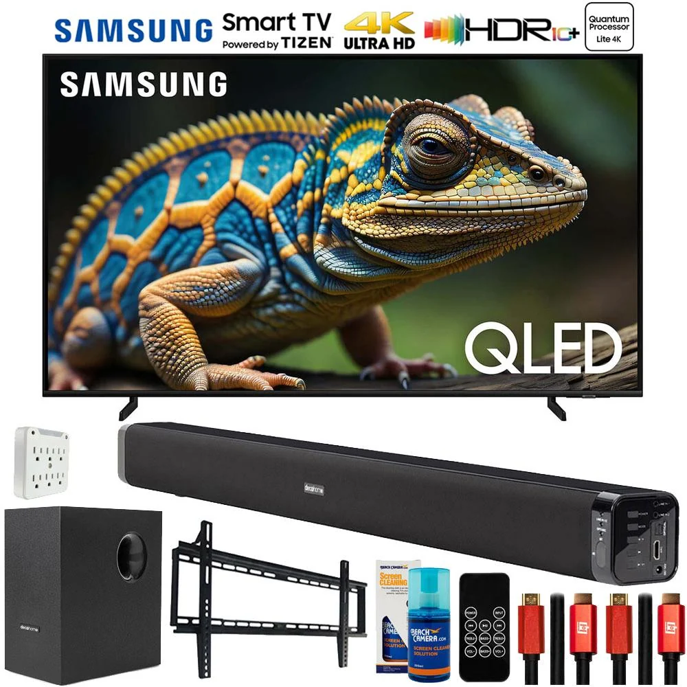Samsung QN32Q60D 32" QLED 4K Smart TV (2024) with Deco Gear Home Theater Bundle