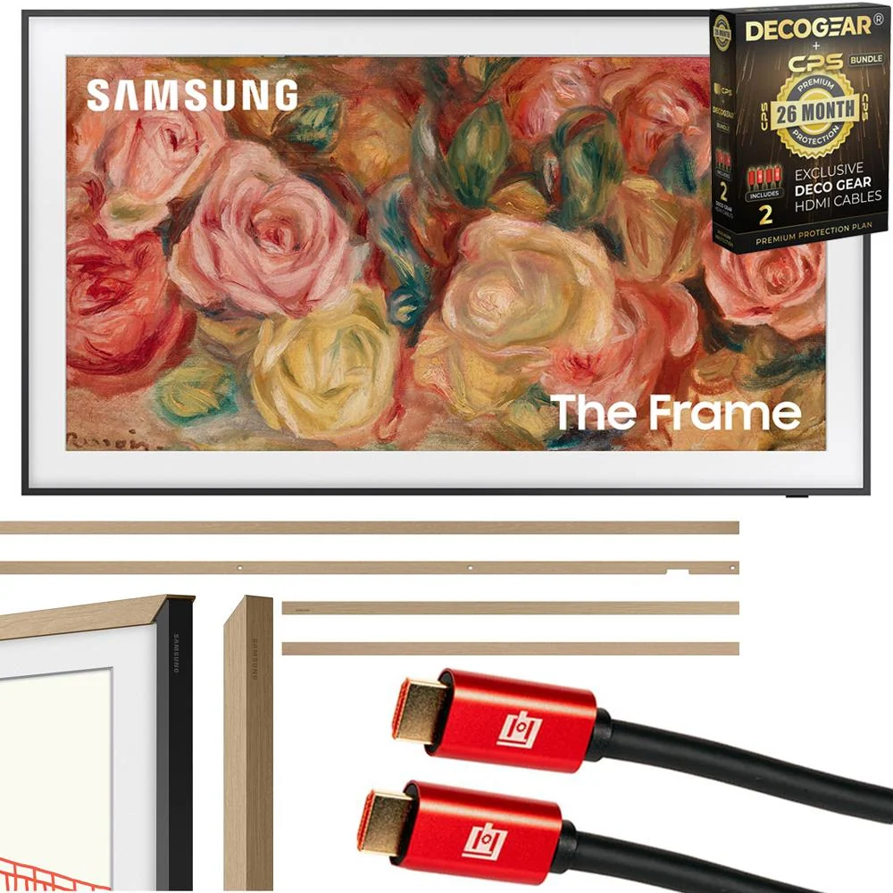 Samsung 85" The Frame QLED 4KTV (2024) w/ Modern Teak Bezel & 26 Month Protection