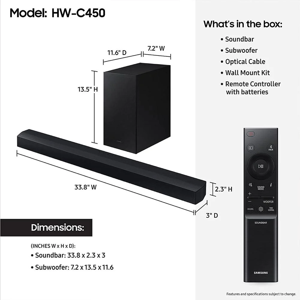 Samsung Soundbar and Wireless Subwoofer with DTS Virtual X + 2 Year Warranty - Image 13