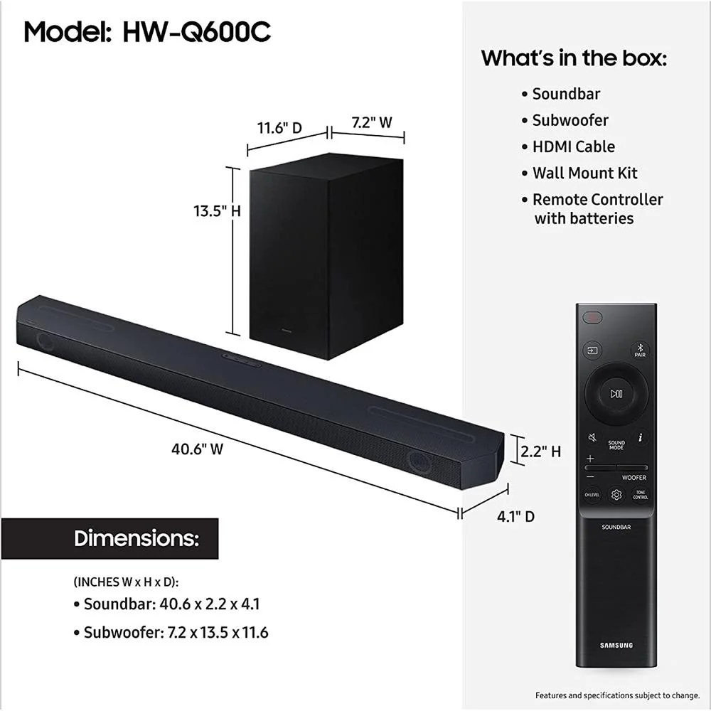 Samsung SWA-9200S Wireless Surround Speakers w/ 3.1.2ch Soundbar & Subwoofer - Image 19