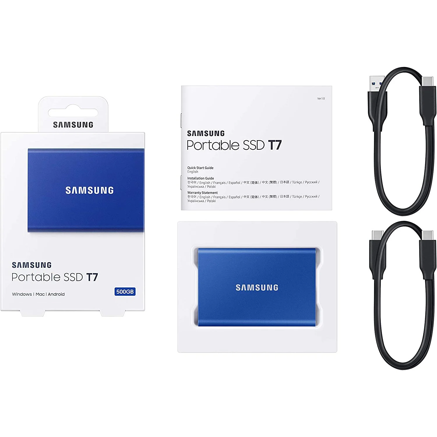 Samsung T7 500GB Portable SSD, USB 3.2 Gen2, GREY (MU-PC500H) - Image 5