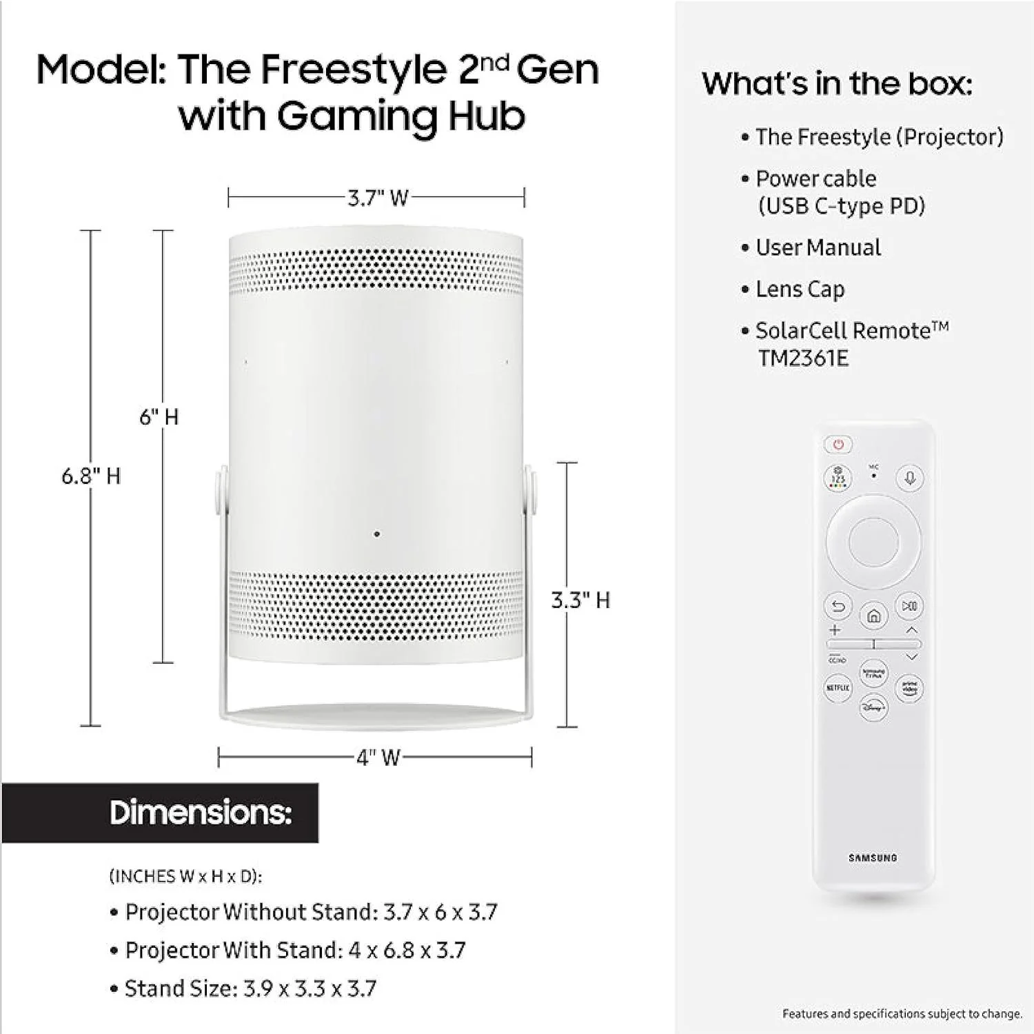 Samsung The Freestyle Projector 2nd Gen with Gaming Hub - Image 10