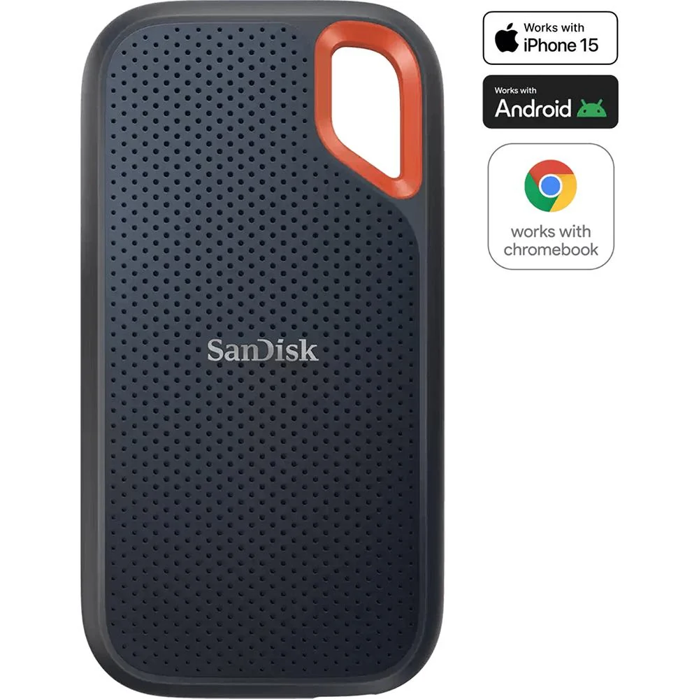 Sandisk 8 TB Extreme Portable SSD External Solid State Drive Black - SDSSDE61-8T00-G25