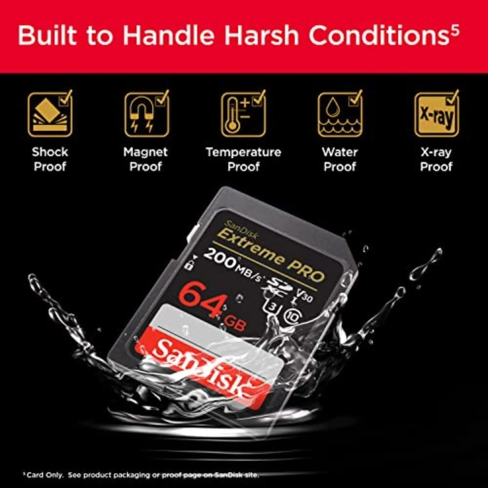 Sandisk Extreme PRO SD UHS-I Memory Card, V30 - 64GB - Image 4