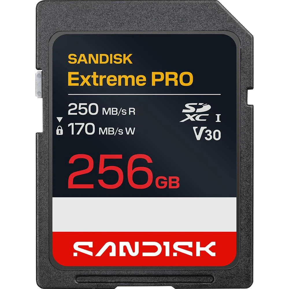 Sandisk NEW! 256GB Extreme PRO SD UHS-I V30 Memory Card, Up to 250MB/s Read (New 2026)