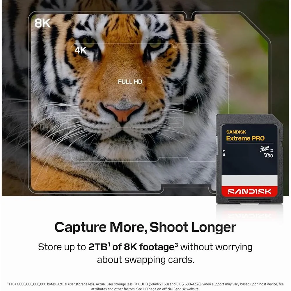 Sandisk NEW! 2TB Extreme PRO SD UHS-II V90 Memory Card, Up to 310MB/s Read (New 2026) - Image 6