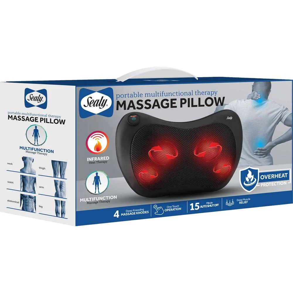 Sealy Deep Tissue Mini Massage Pillow Pad - Black (SL-HW-MA-120-BK) - Open Box - Image 3