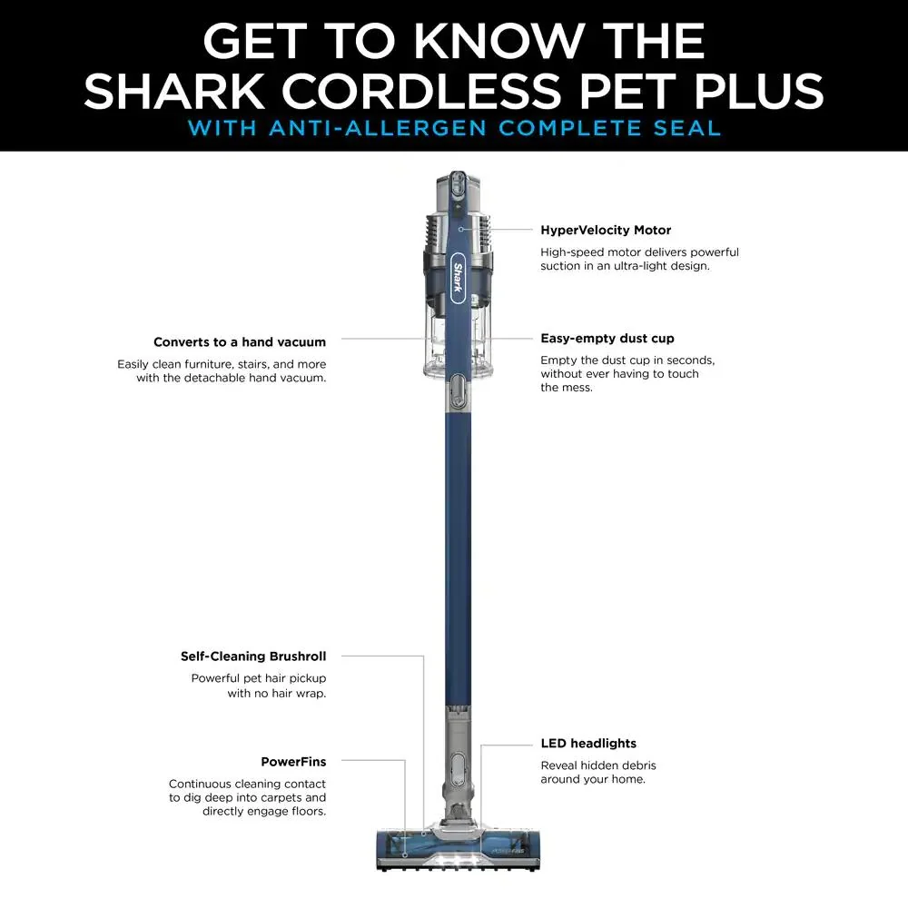 Shark IZ361H Cordless Pet Plus Vacuum with Anti-Allergen Complete Seal - Refurbished - Image 10