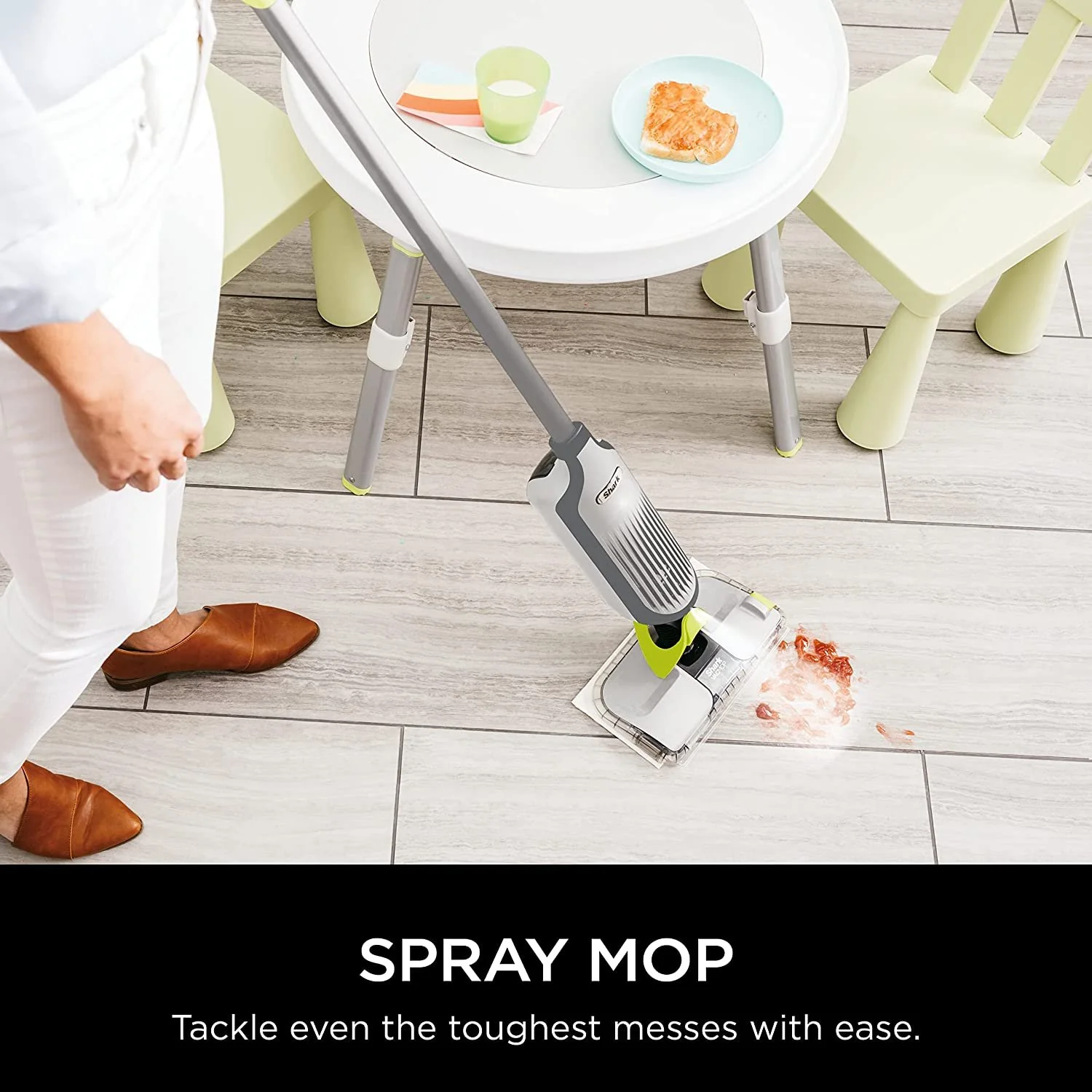 Shark VM252 Vacuum Mop Bundle w/ 12 Disposable Pads, 12 oz. Cleaning Solution, White - Image 3