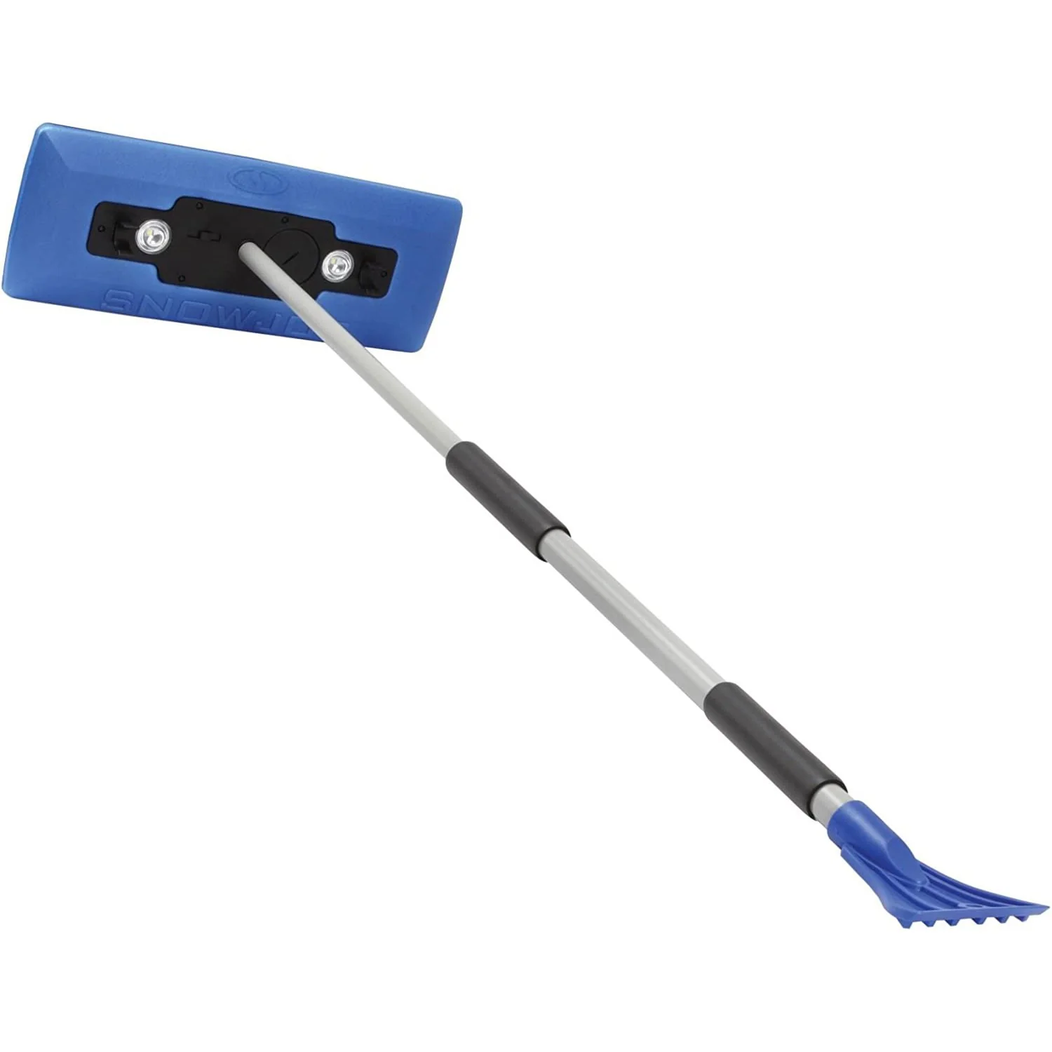 Snow Joe Compact 4-in-1 Telescoping Snow Broom with Ice Scraper and LED Light, Blue - Image 2
