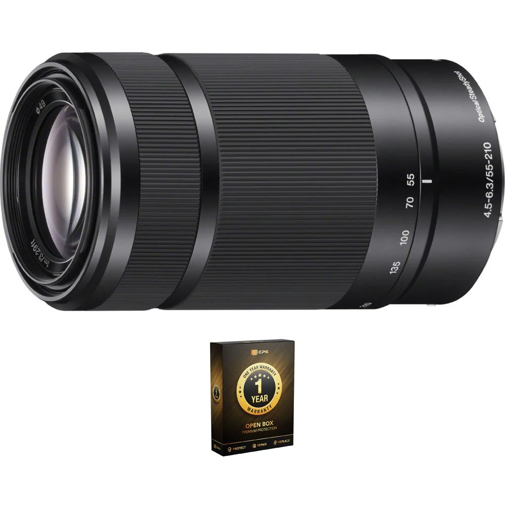 Sony 55-210mm Zoom E-Mount Lens, Black (OPEN BOX) with CPS 1 Year Warranty - Image 2