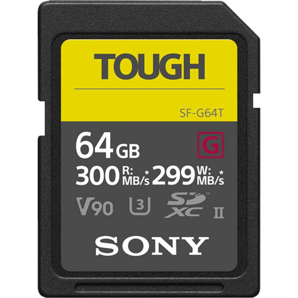 Sony 64GB SF-G Series TOUGH UHS-II SDXC Memory Card 300/299MB/s SF-G64T, Open Box
