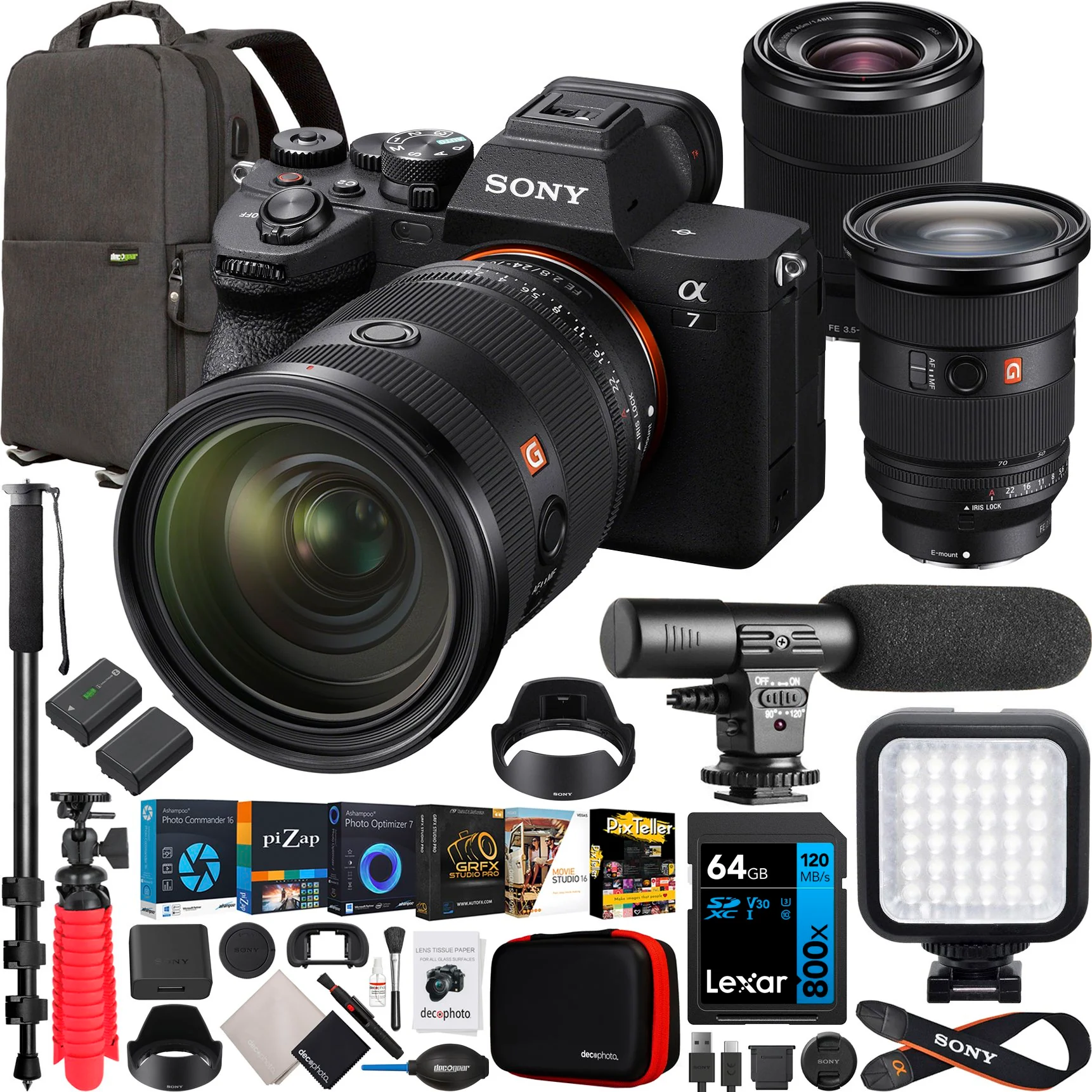 Sony a7 IV Full Frame Mirrorless Camera + 24-70mm F2.8 GM II + 28-70mm 2 Lens Bundle