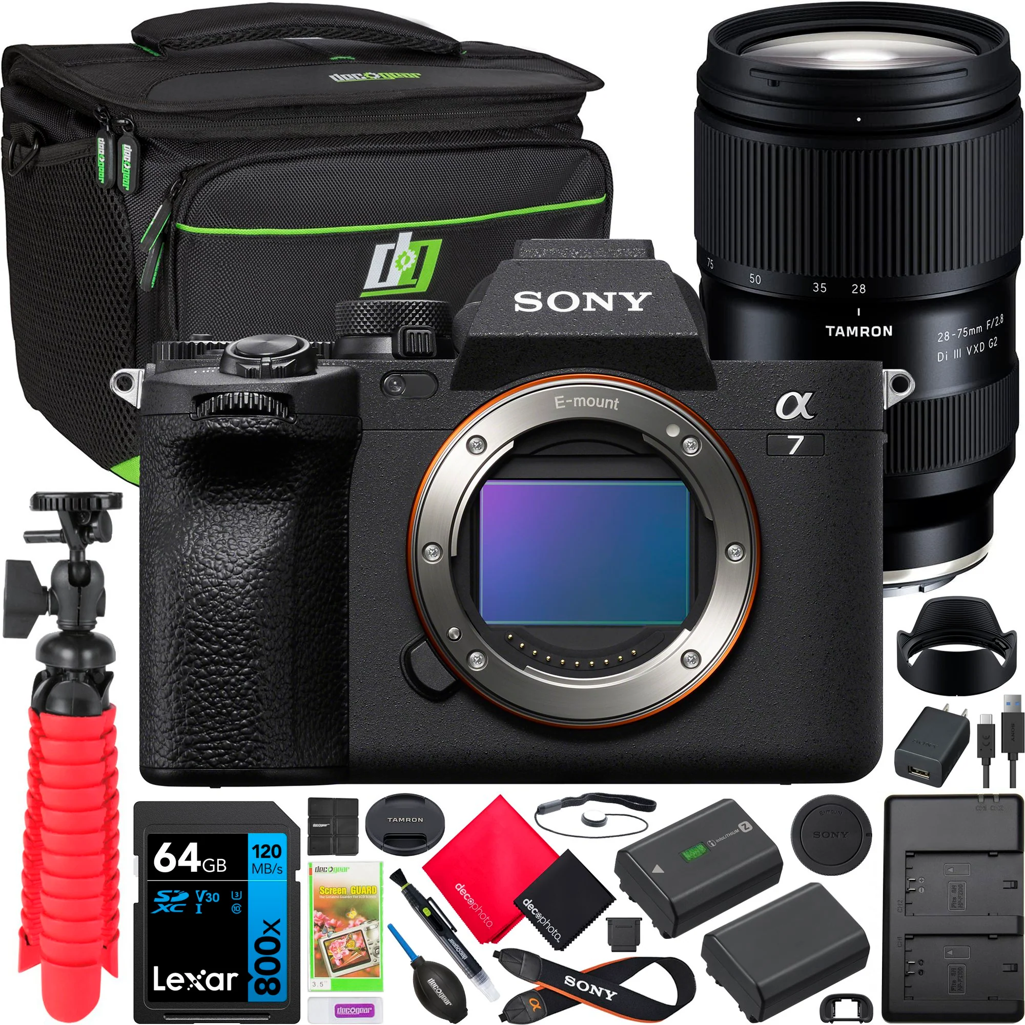 Sony a7 IV Mirrorless Full Frame Camera Kit + Tamron 28-75mm F2.8 G2 Lens Bundle