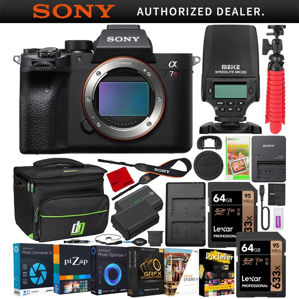 Sony a7R IV Alpha Full Frame Mirrorless Camera Body ILCE7RM4A/B + Flash Bundle