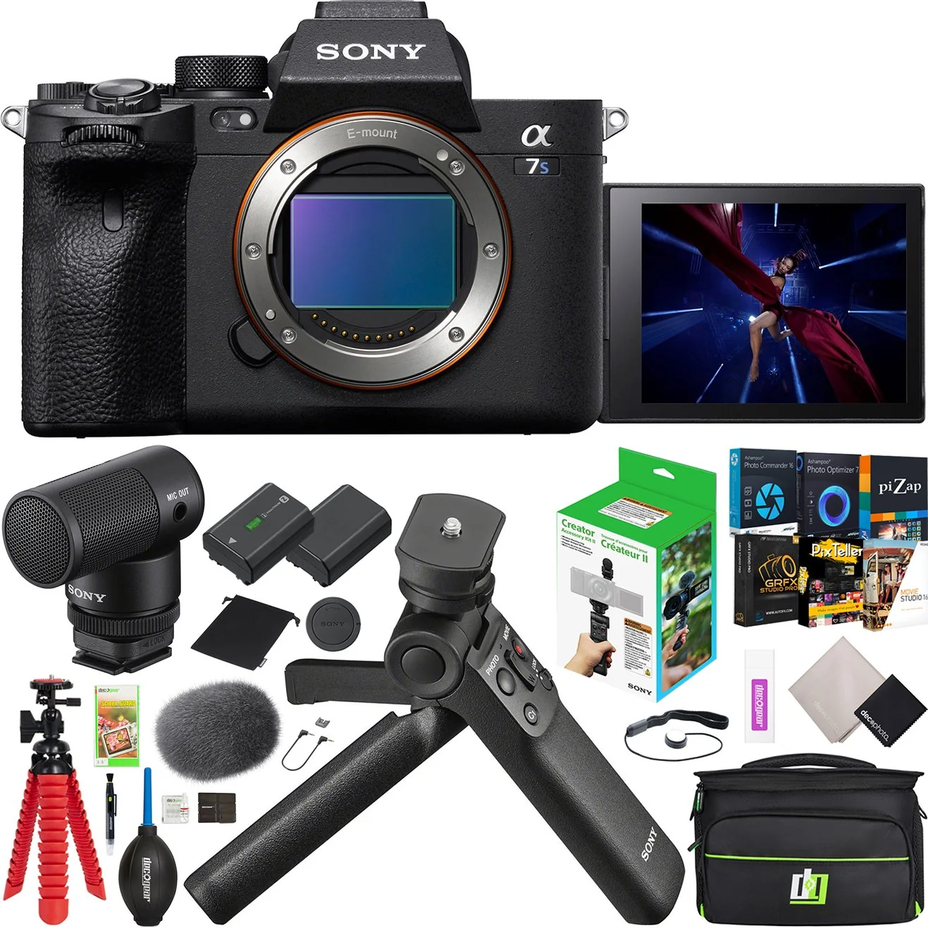 Sony  a7S III Mirrorless Full Frame Camera Body + ACCVC2 Vlogger Tripod & Mic Kit