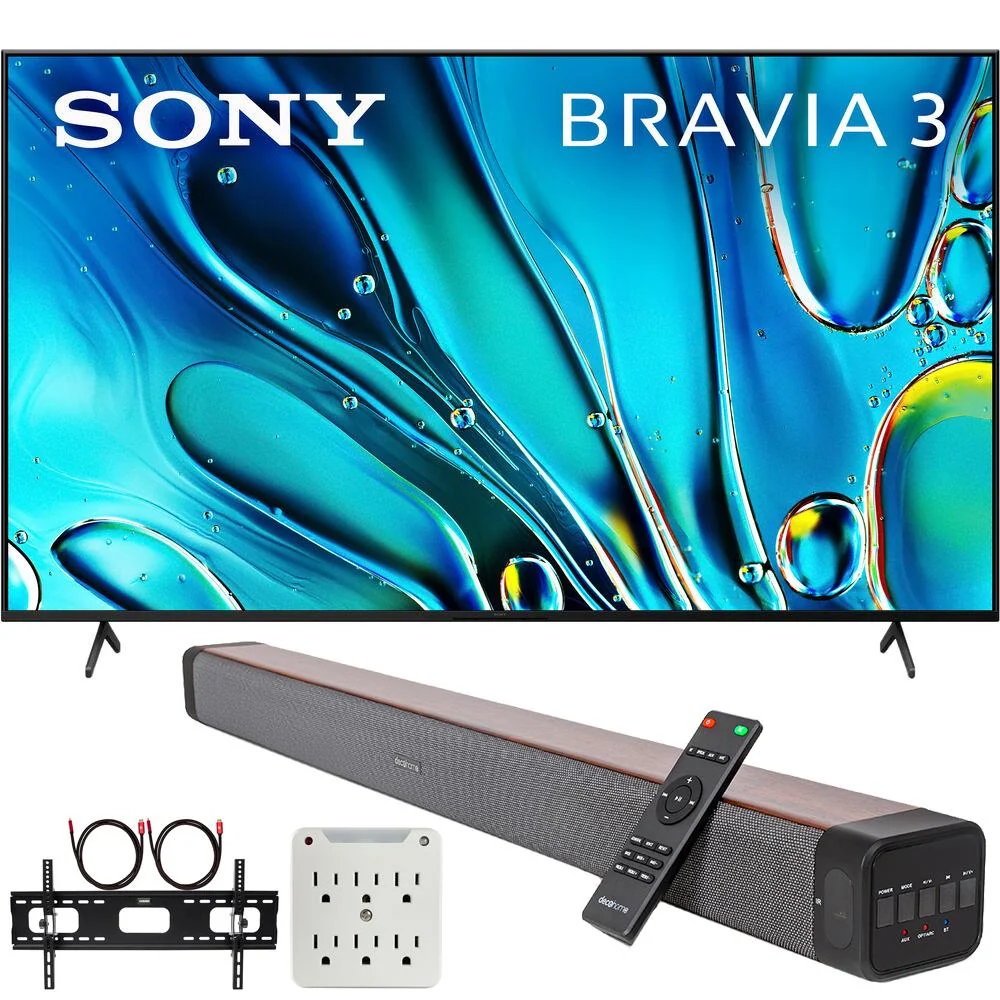 Sony BRAVIA 3 75 inch 4K HDR Smart LED TV (2024) + Premium Soundbar + Mount Kit