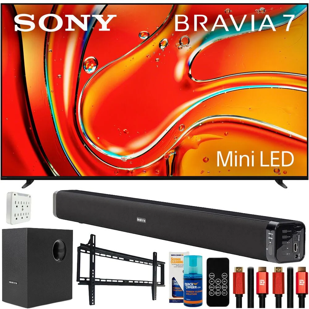 Sony BRAVIA 7 55" 4K HDR QLED Mini-LED TV (2024) with Deco Gear Home Theater Bundle - Image 2