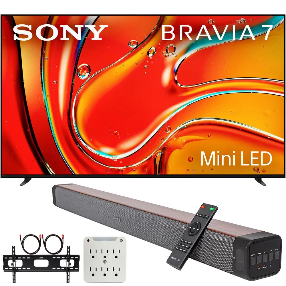 Sony BRAVIA 7 85" 4K HDR QLED Mini-LED TV (2024) + Premium Soundbar + Mount Kit