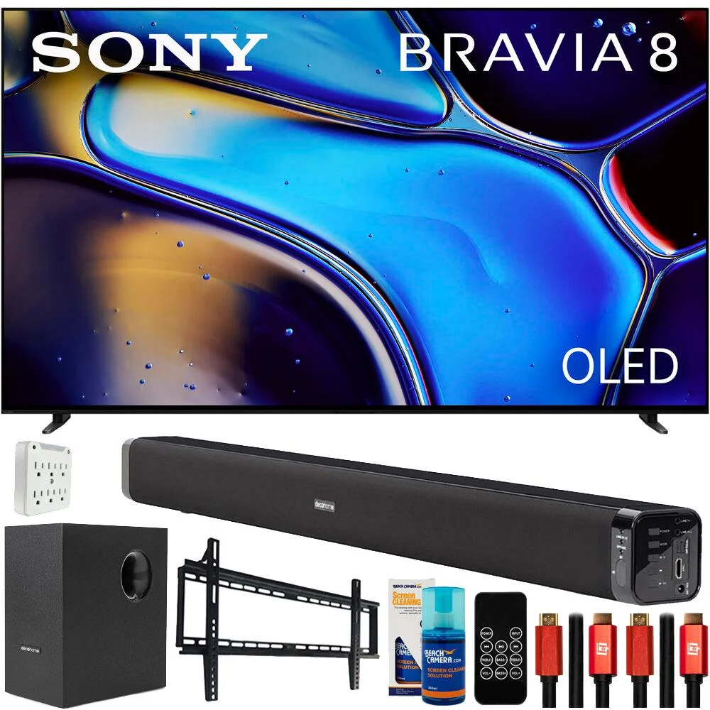 Sony BRAVIA 8 55" 4K HDR Smart OLED TV (2024) with Deco Gear Home Theater Bundle - Image 2