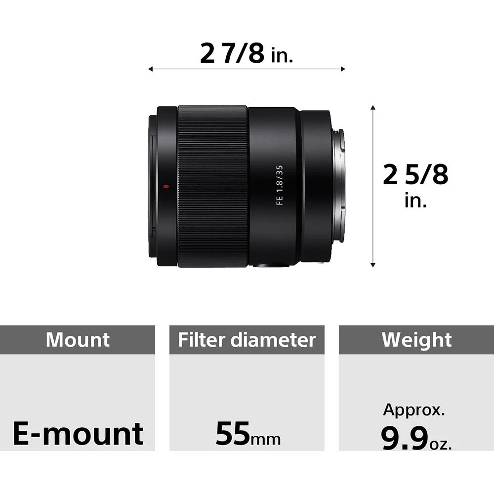 Sony FE 35mm F1.8 Full-Frame E-Mount Prime Lens OPEN BOX + 1 Year Warranty Pack - Image 11