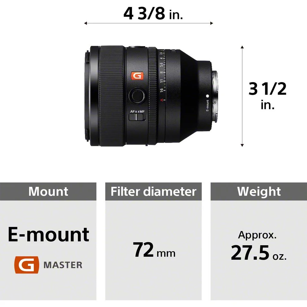 Sony FE 50mm F1.2 GM Full Frame Large Aperture G Master Lens - SEL50F12GM - Open Box - Image 7