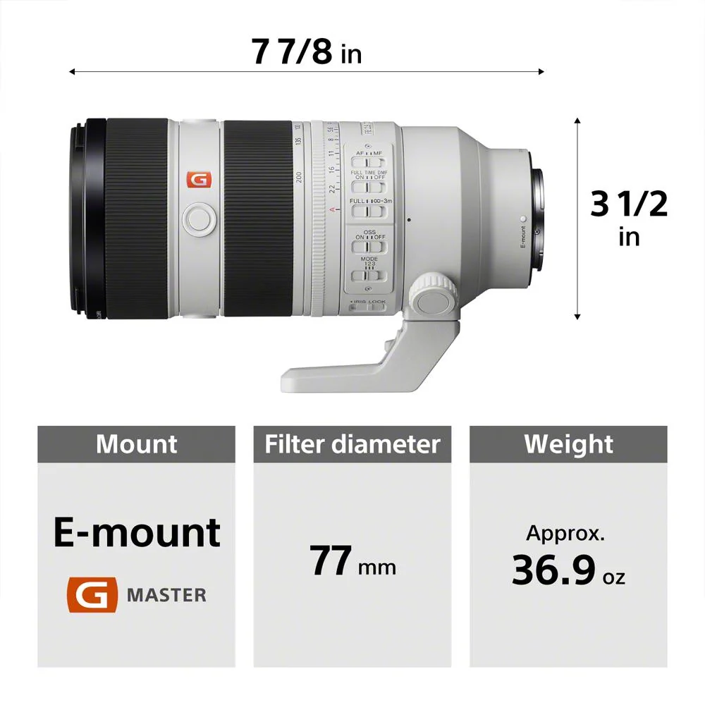 Sony FE 70-200mm F2.8 GM OSS II G Master Zoom E-Mount Lens + 128GB Memory Card - Image 11