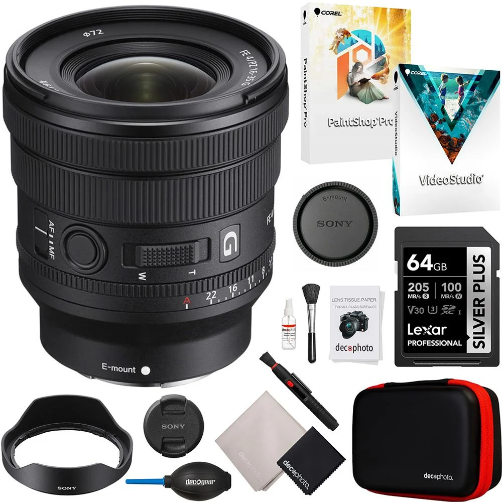Sony FE PZ 16-35mm F4 G Wide Angle E-Mount Lens w/ Accessory + Software Bundle
